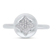 0.07ct 14k White Gold Diamond Pave Ring